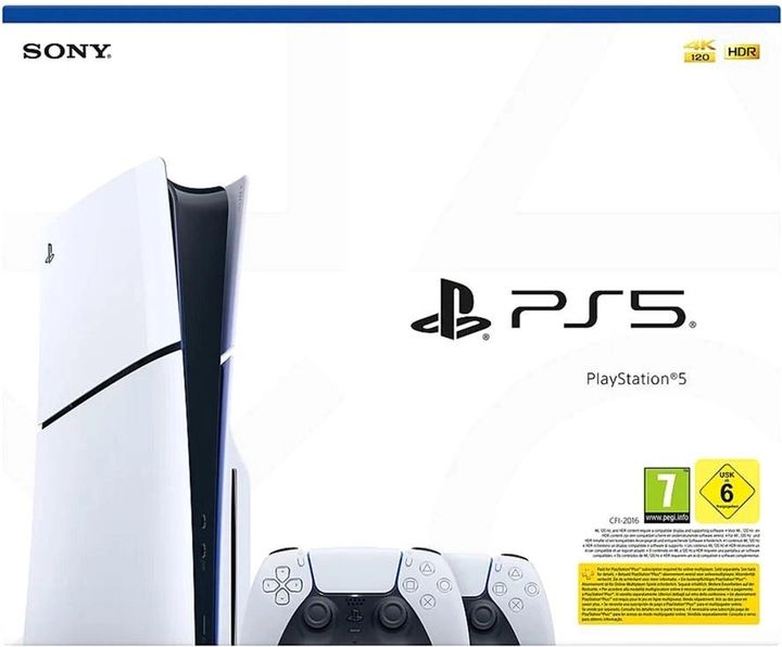 Стационарная игровая консоль Sony PlayStation 5 Slim Blu-ray (2 геймпада Dualsense) 33000173 фото